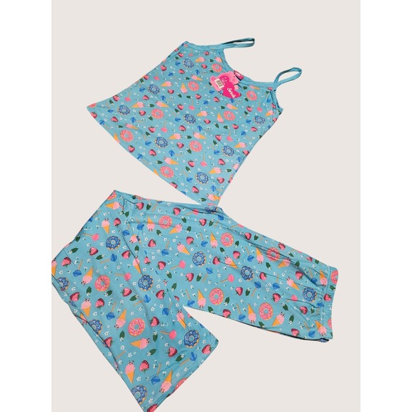 Blue Donut Strawberry Ice Cream Pajama Set Womens Size M/S - Picture 6 of 7